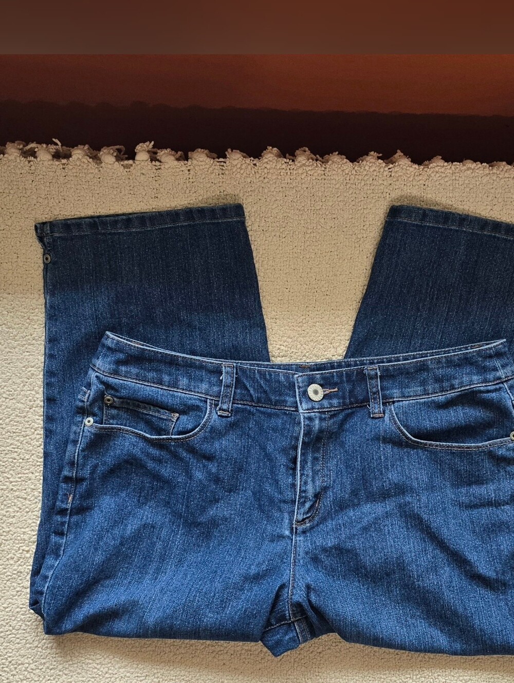 christopher&banks Womens Moden Fit Blue Jeans Capri Style Look